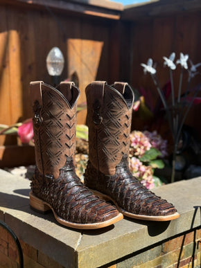 Rustic Python Print Cowboy Boot