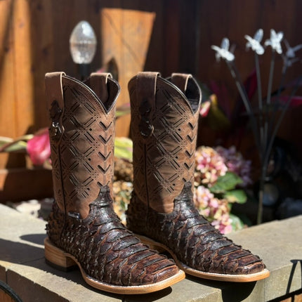 Rustic Python Print Cowboy Boot