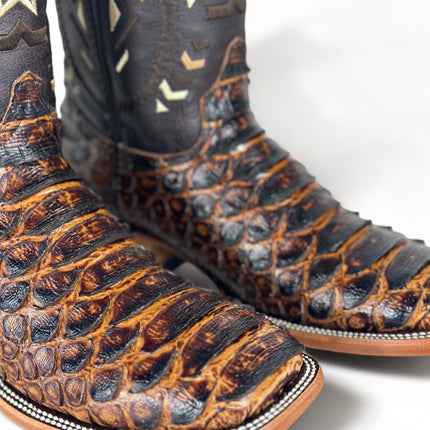 Aztec Rústic Python print Cowboy Boot