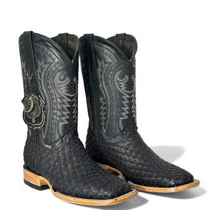 Tejido Pinta Negro Cowboy Boot