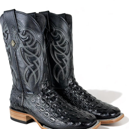 Crocodile Black Lomo De Nilo Print Cowboy Boot