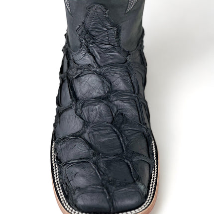 Exotic FishScale CowBoy Boot Matte Black