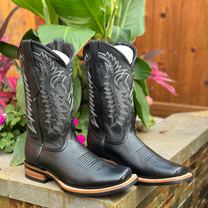 Rush Negro Cowboy Boot Rubber Sole