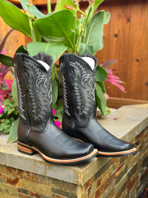 Rush Negro Cowboy Boot Rubber Sole