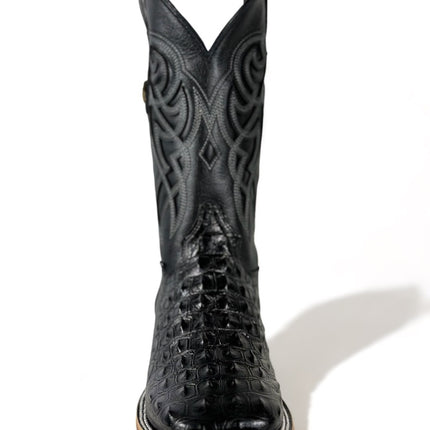 Crocodile Black Lomo De Nilo Print Cowboy Boot