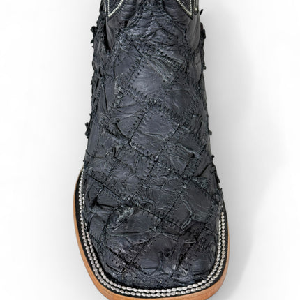 Exotic Rombus FIsh Black Cowboy Boot