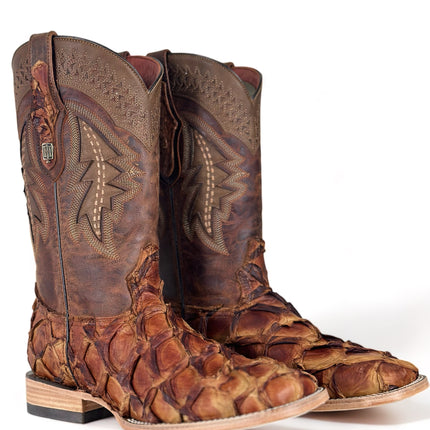 Exotic FishScale CowBoy Boot Pecan