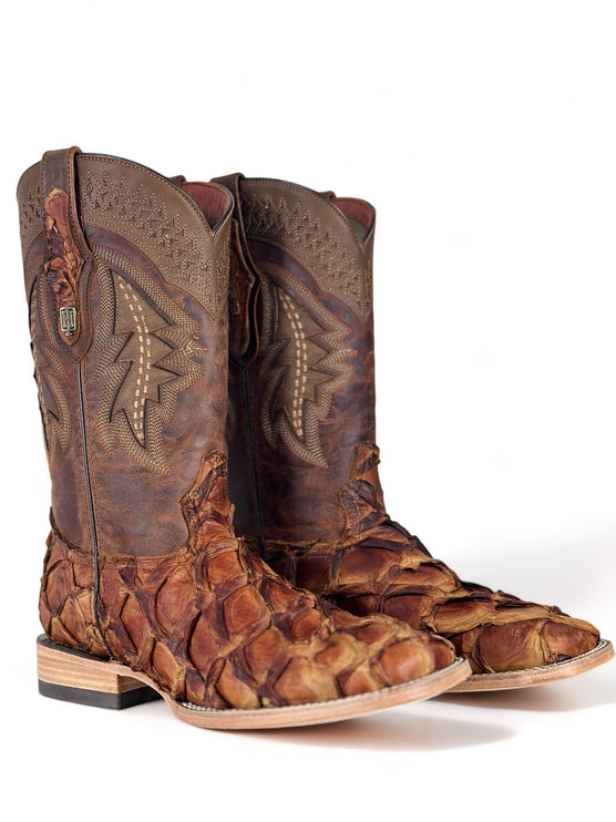 Exotic FishScale CowBoy Boot Pecan