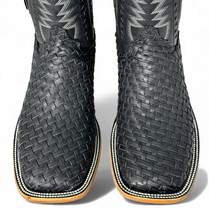 Tejido Pinta Negro Cowboy Boot