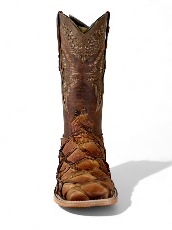 Exotic FishScale CowBoy Boot Pecan