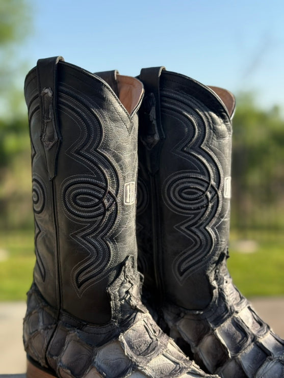 Exotic FishScale Blue Azul Cowboy Boot
