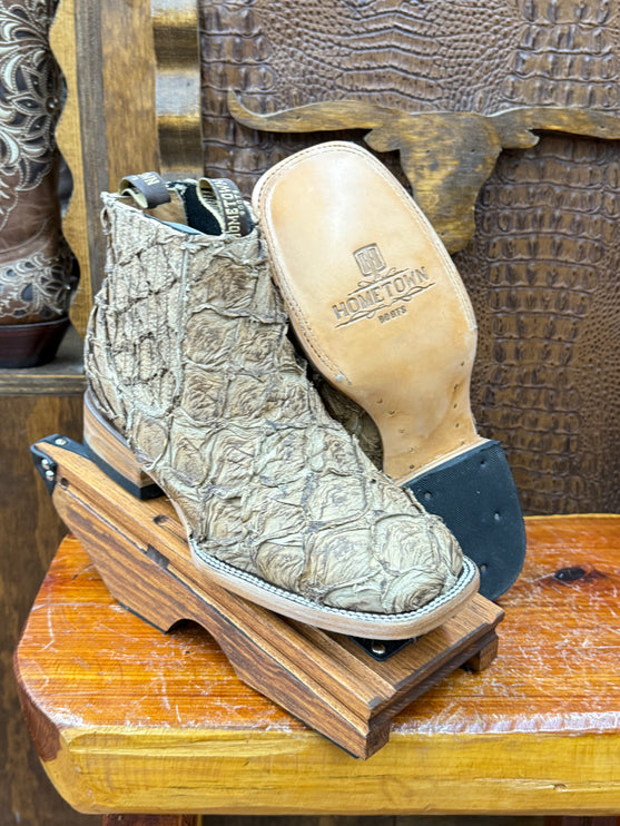 Exotic Fish Scale Orix Matte Cowboy Ankle Boot