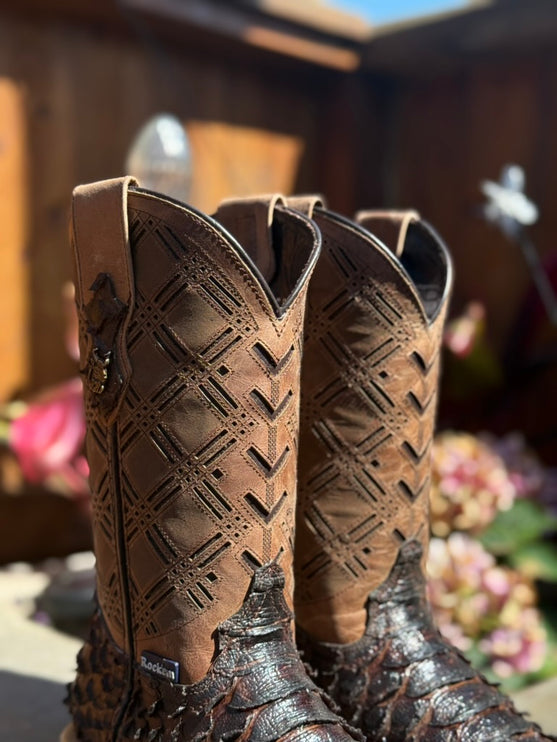 Rustic Python Print Cowboy Boot