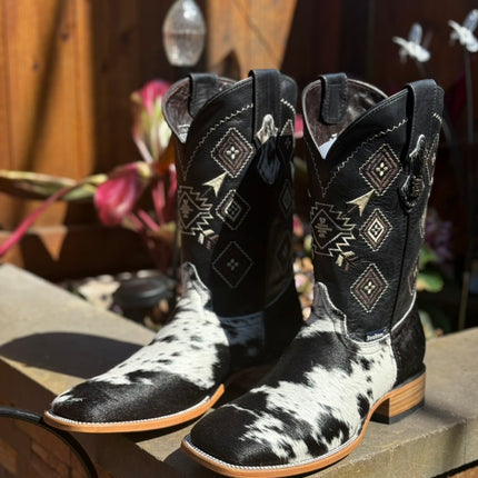 Aztec Cowhide Cowboy Boot