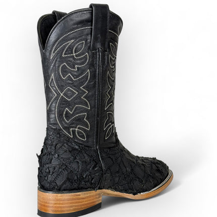 Exotic Rombus FIsh Black Cowboy Boot