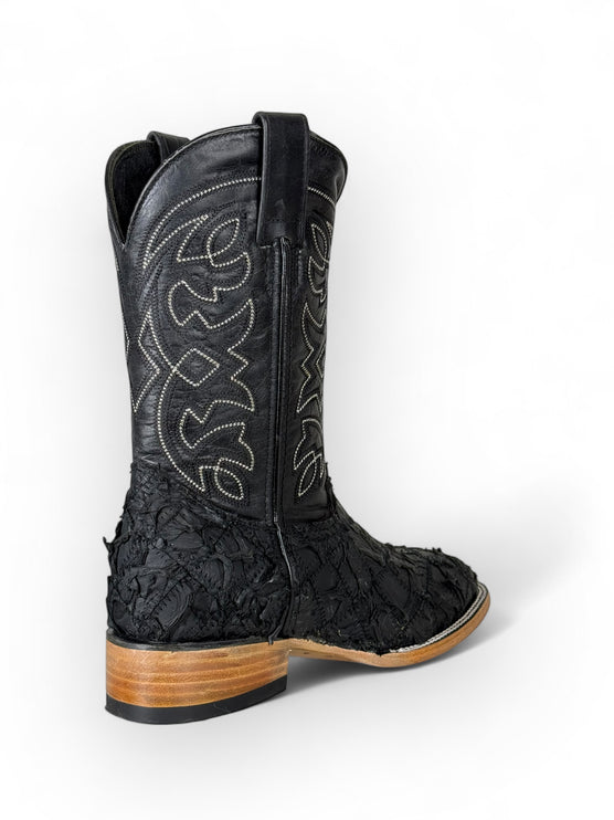 Exotic Rombus FIsh Black Cowboy Boot