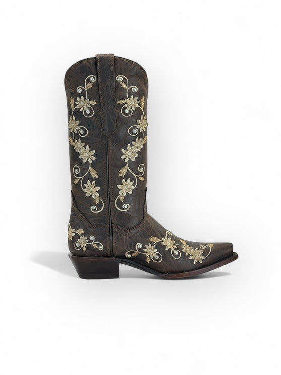 Bonita Cedro Tabaco Retro Cowgirl Boot