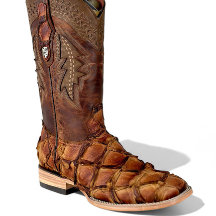 Exotic FishScale CowBoy Boot Pecan