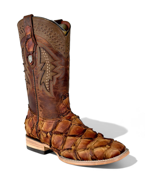 Exotic FishScale CowBoy Boot Pecan