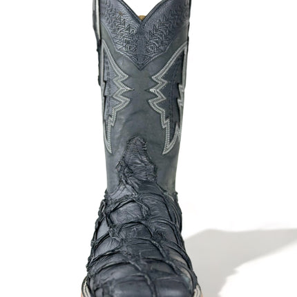 Exotic FishScale CowBoy Boot Matte Black