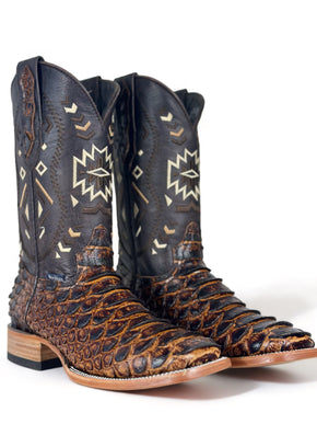 Aztec Rústic Python print Cowboy Boot