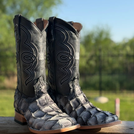 Exotic FishScale Blue Azul Cowboy Boot