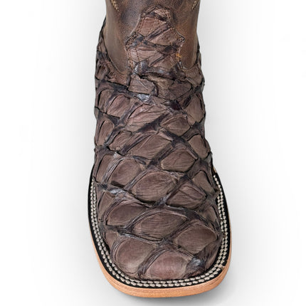 Exotic FishScale Brown Matte Cowboy Boot