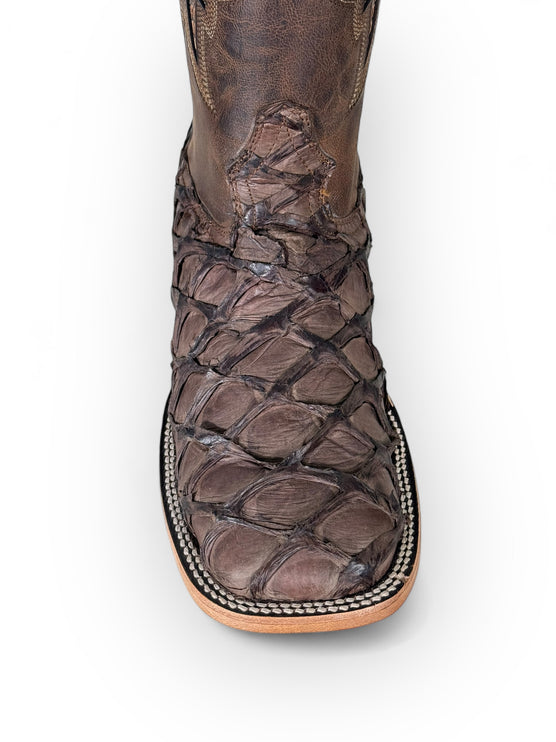 Exotic FishScale Brown Matte Cowboy Boot