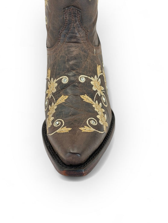 Bonita Cedro Tabaco Retro Cowgirl Boot