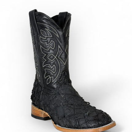 Exotic Rombus FIsh Black Cowboy Boot