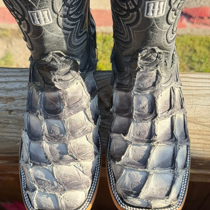 Exotic FishScale Blue Azul Cowboy Boot