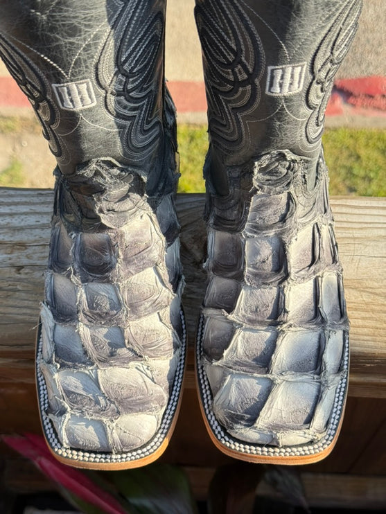 Exotic FishScale Blue Azul Cowboy Boot