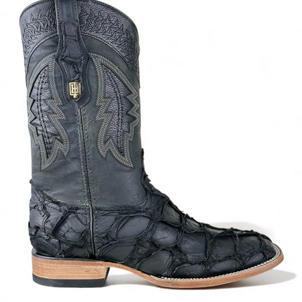 Exotic FishScale CowBoy Boot Matte Black