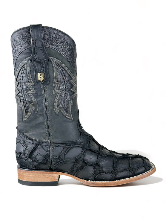 Exotic FishScale CowBoy Boot Matte Black