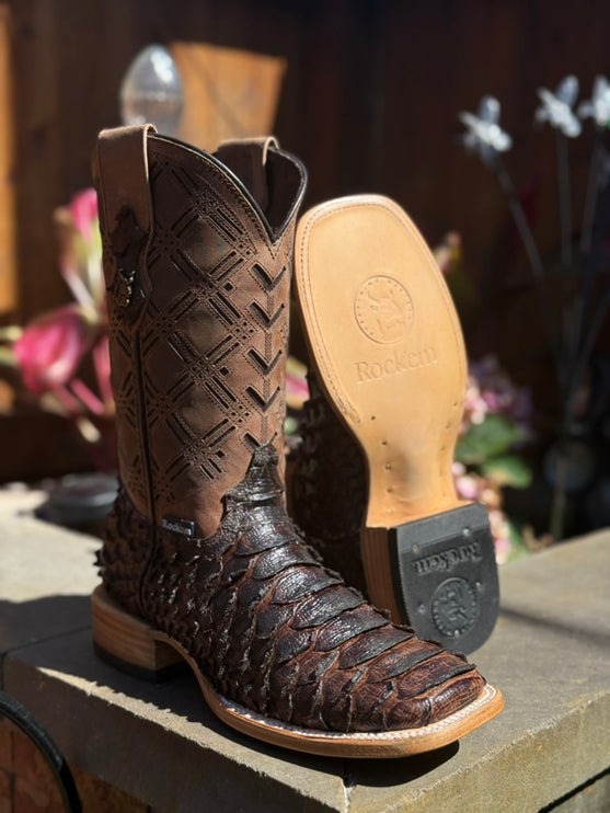 Rustic Python Print Cowboy Boot