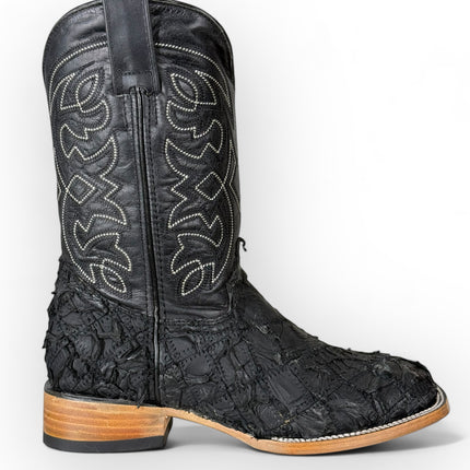 Exotic Rombus FIsh Black Cowboy Boot