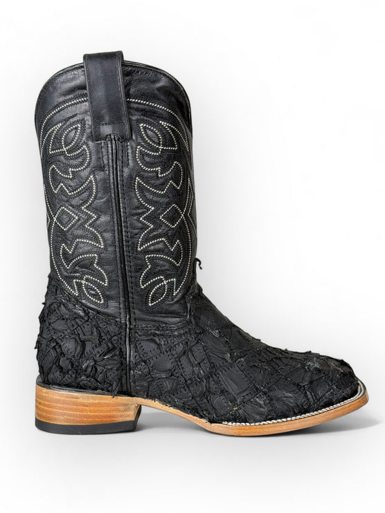 Exotic Rombus FIsh Black Cowboy Boot