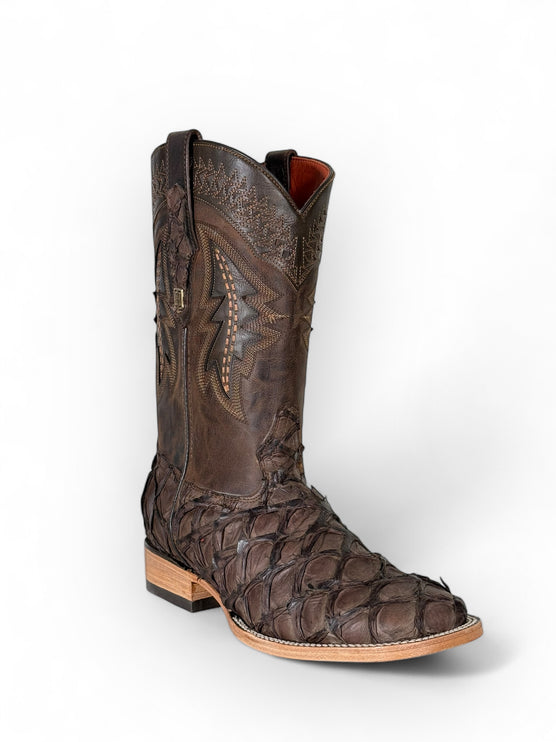 Exotic FishScale Brown Matte Cowboy Boot