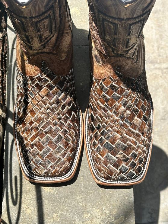 Men's Woven Cowhide Cowboy Boot