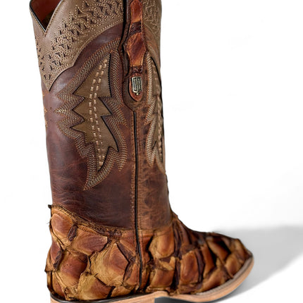 Exotic FishScale CowBoy Boot Pecan