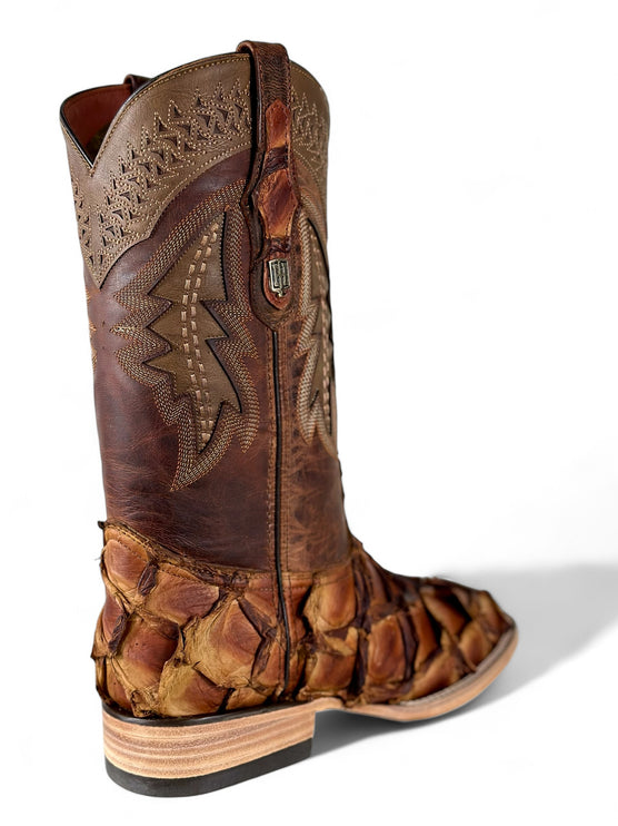 Exotic FishScale CowBoy Boot Pecan