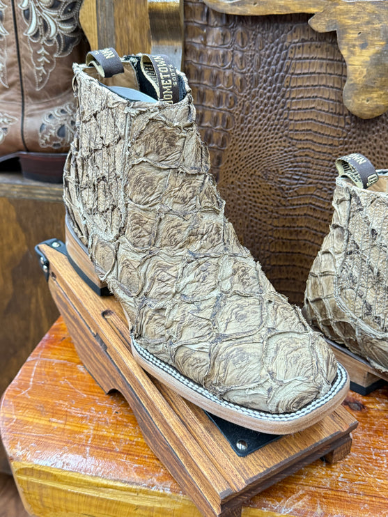 Exotic Fish Scale Orix Matte Cowboy Ankle Boot