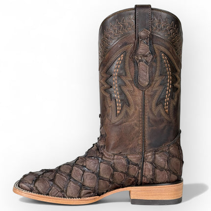 Exotic FishScale Brown Matte Cowboy Boot