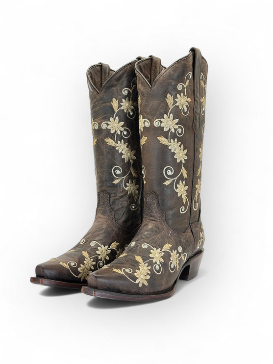 Bonita Cedro Tabaco Retro Cowgirl Boot