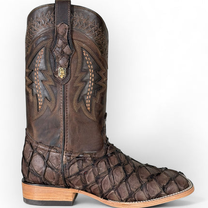 Exotic FishScale Brown Matte Cowboy Boot