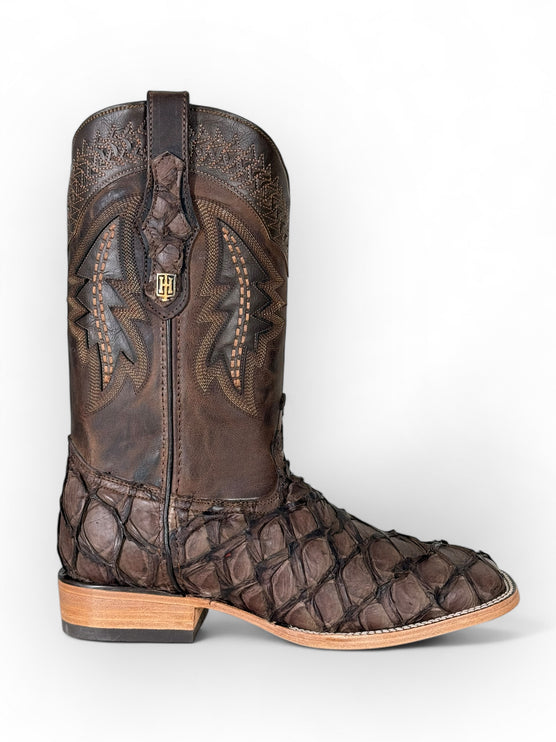Exotic FishScale Brown Matte Cowboy Boot