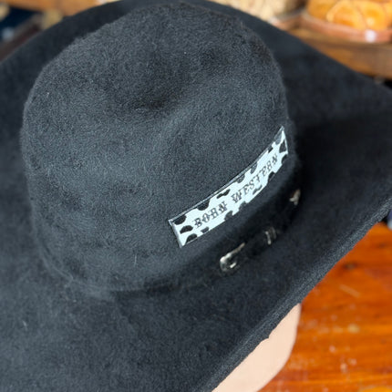 8x Black Rockem Cowboy Fur Felt Hat Grizzly