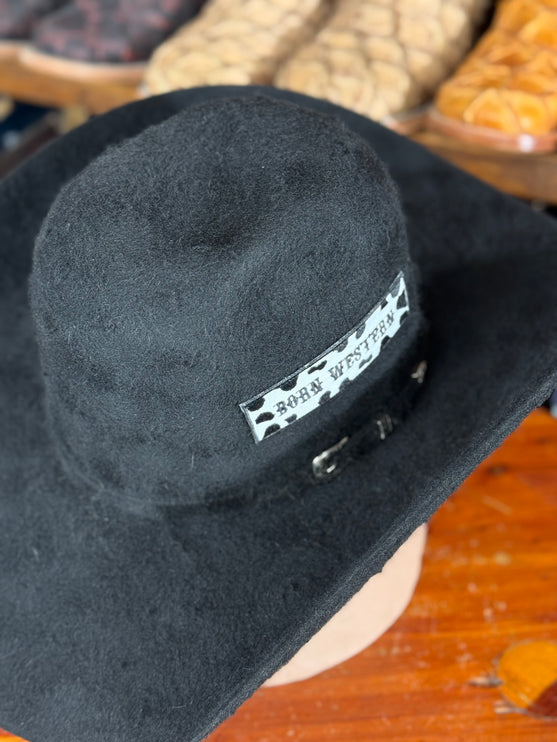 8x Black Rockem Cowboy Fur Felt Hat Grizzly