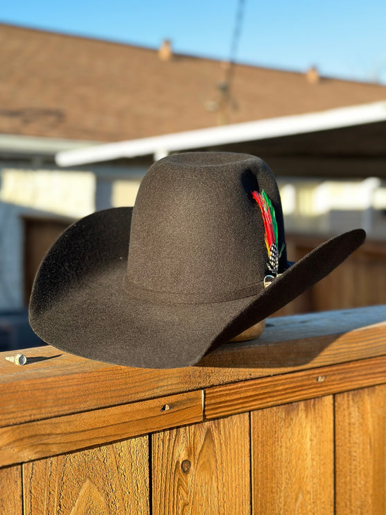 100x Cowboy Felt Hat Black ( Open Crown )