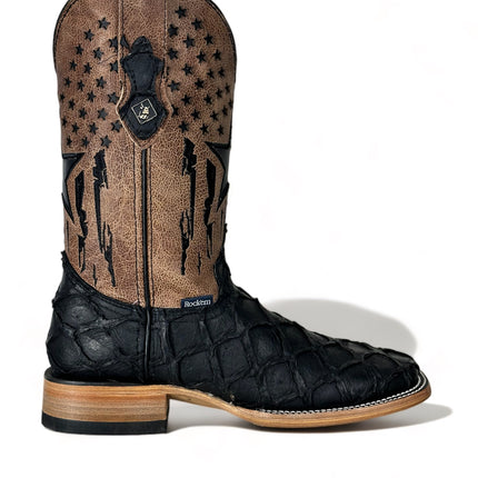 Texas Pez Clon Negro Matte Cowboy Boot